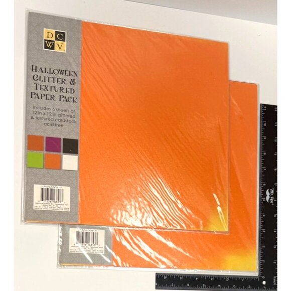 DCWV Halloween Glitter Textured Paper Pack Acid-Free Cardstock CP-002-00917 - Picture 2 of 4